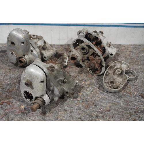 158 - 3 Norton laydown gearboxes, incomplete to include Manx shell