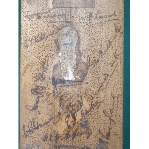 546 - Signed cricket bat believed from 1929 South Africa vs England test series signed by England, South A... 