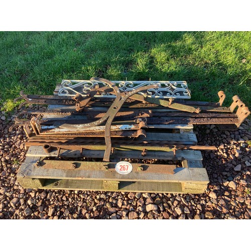 267 - Cast Iron gate strap hinges