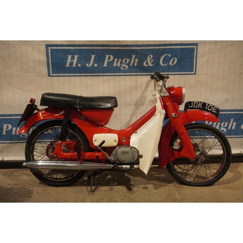 831 - Suzuki Suzy moped. 1967. 50cc. Runs. Transferable reg. JDK10E. V5 and key