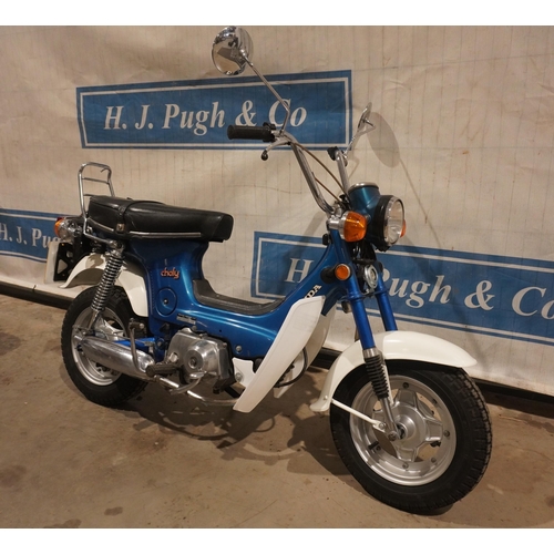 841 - Honda Chaley CF70 motorcycle. 1976. 72cc. Runs and rides well. Lots of new parts. Matching numbers. ... 