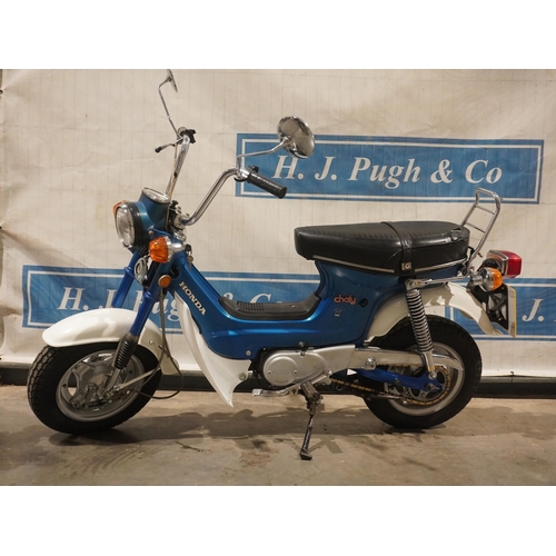 841 - Honda Chaley CF70 motorcycle. 1976. 72cc. Runs and rides well. Lots of new parts. Matching numbers. ... 