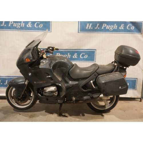 845 - BMW R1100 RT motorcycle. 1998. 1085cc. Barn stored for several years so will need recommissioning. R... 