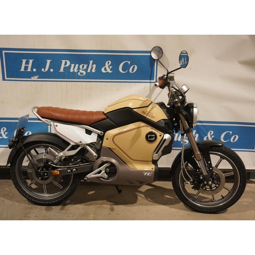 859 - VMoto Super Soco TC1 electric motorcycle. Runs well. 28MPH max. 1 Owner. Very tidy as new. 1 Mile sh... 