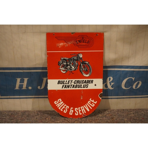 469 - Double sided enamel sign - Royal Enfield motorcycles 25x16