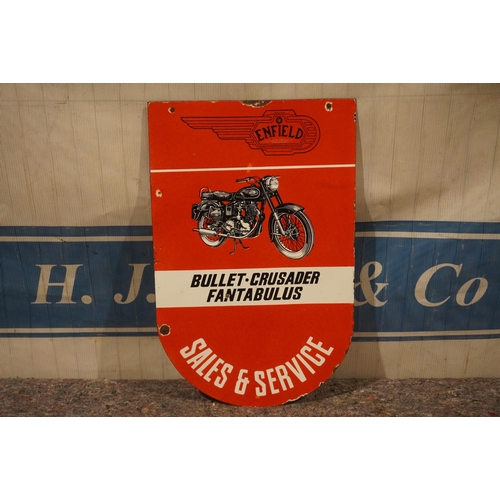 469 - Double sided enamel sign - Royal Enfield motorcycles 25x16