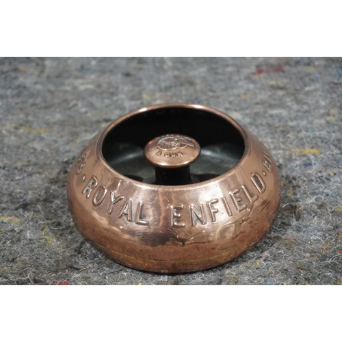 471 - Copper Royal Enfield Bicycles and Motorcycles ashtray 5