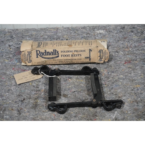 472 - Pair of Radnall's folding pillion footrests NOS in original box