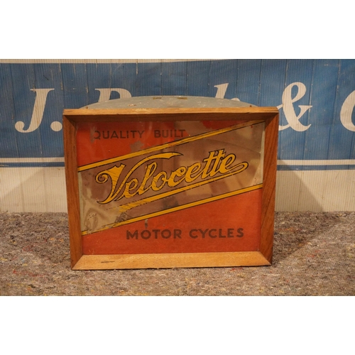 474 - Velocette Motorcycles glass lightbox advertising sign