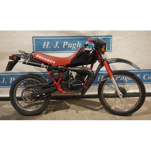 874 - Peugeot XP50 trials bike. 1991. 49cc. SORN from 17.1.2022. Reg. J204 JNH. V5 and key