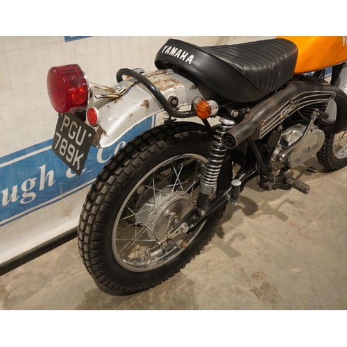 877 - Yamaha DT250 Eduro motorcycle. 1971. 250cc. Matching numbers, runs and drives. USA import with lots ... 