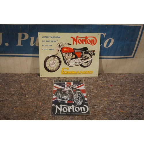 522 - 2 Modern Norton tin signs