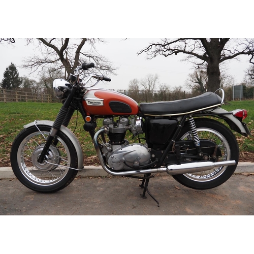 886 - Triumph Bonneville T120R motorcycle. 1969. 650cc. Matching engine and frame numbers. Transferable pl... 