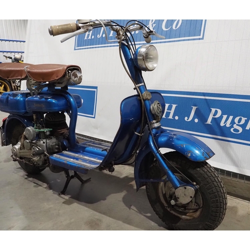 889 - Lambretta Model D moped. 1952. 125cc. Runs & rides. Matching engine and frame numbers. C/w letter of... 