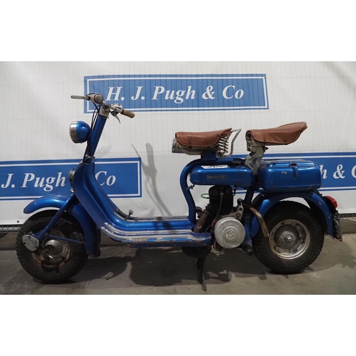 889 - Lambretta Model D moped. 1952. 125cc. Runs & rides. Matching engine and frame numbers. C/w letter of... 