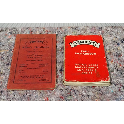 545 - Vincent rider handbook, all models, 1960 and Vincent maintenance book