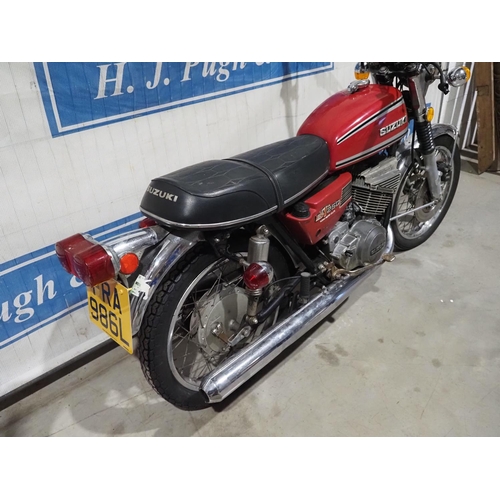 783 - Suzuki GT250 motorcycle. 1973. 250cc Engine No. GT25030843. Frame No. 30617. Reg. FRA 986L. V5