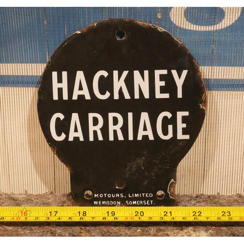 31 - Enamel sign - Hackney Carriage 7x6