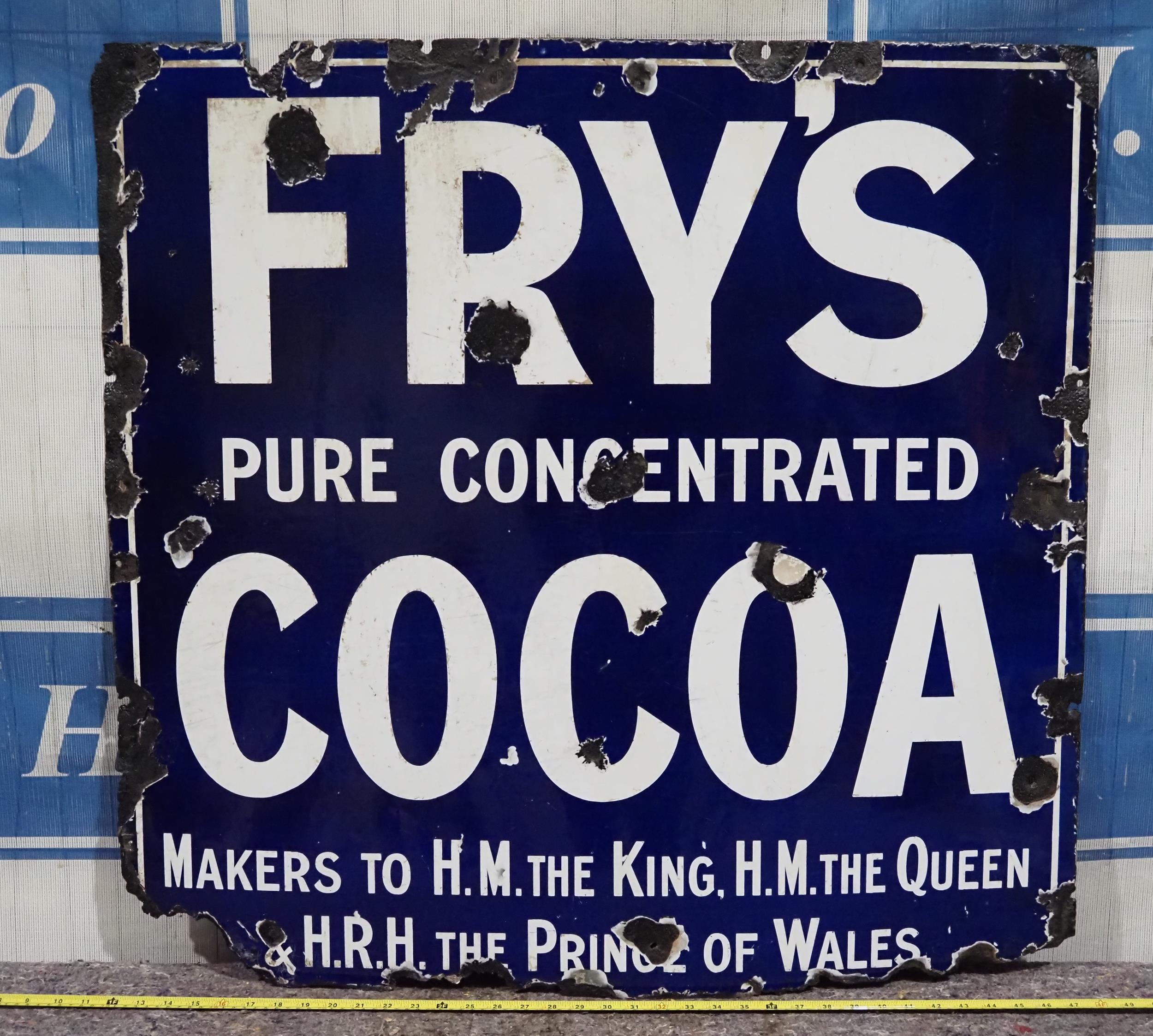 Enamel sign - Fry's Cocoa 35x36
