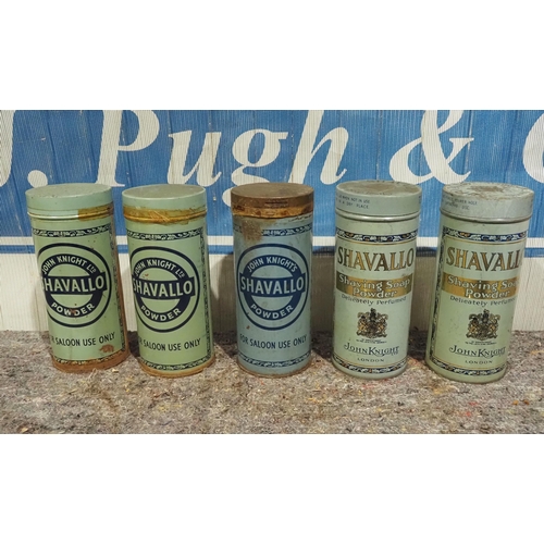 48 - 5- Shavallo shaving powder tins