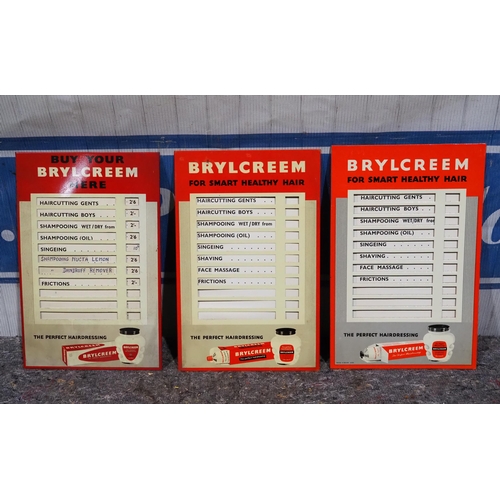 52 - 3- Early Brylcreem hairdresser's price cards