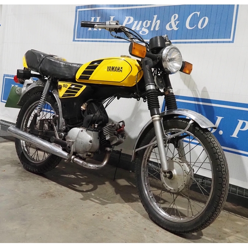 786 - Yamaha FS1E motorcycle. 1989. 49cc. Frame No. 3F6112374. Engine No. 3F6116548. Reg. G242 OKR. V5 and... 