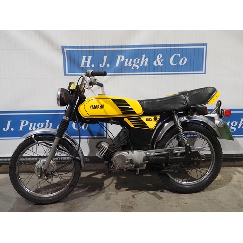 786 - Yamaha FS1E motorcycle. 1989. 49cc. Frame No. 3F6112374. Engine No. 3F6116548. Reg. G242 OKR. V5 and... 