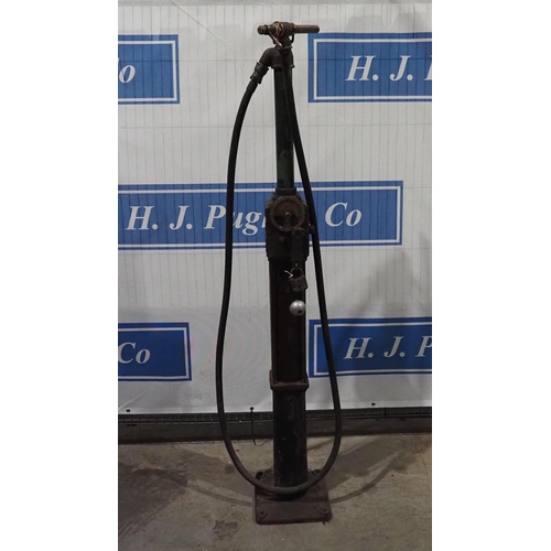 592 - Vintage Avery Hardoll hand-crank petrol pump. c/w key. Very early pump