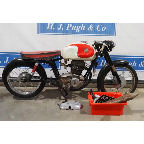 912 - MV Augusta motorcycle project. 1957. 175cc. Comes with box of spares. Reg. 681 UYU. V5
