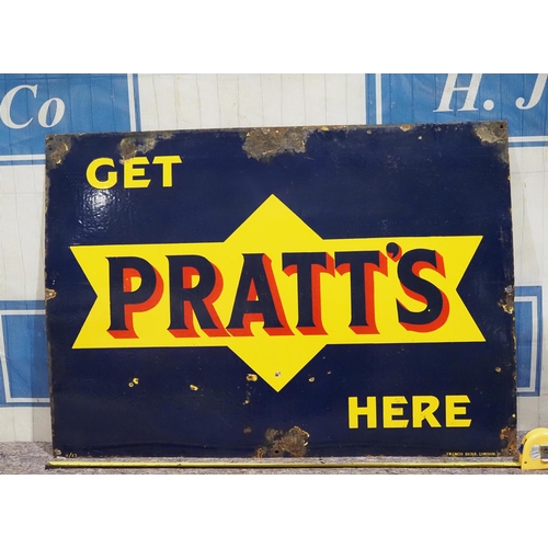 889 - Enamel sign - Get Pratt's Here 30x42