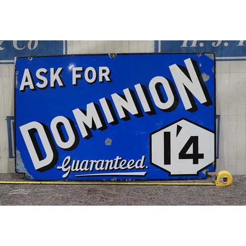 931 - Enamel sign - Ask for Dominion 30x48
