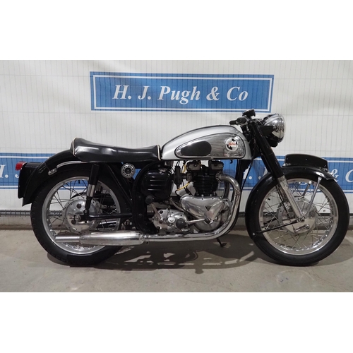 788 - Norton Triton wideline motorcycle. 1956. 650cc. New Akront alloy rims. Been in smae family for long ... 