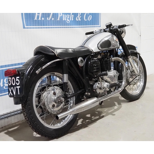 788 - Norton Triton wideline motorcycle. 1956. 650cc. New Akront alloy rims. Been in smae family for long ... 