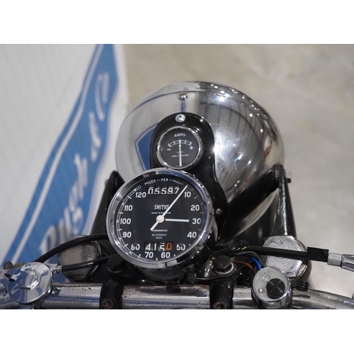 788 - Norton Triton wideline motorcycle. 1956. 650cc. New Akront alloy rims. Been in smae family for long ... 