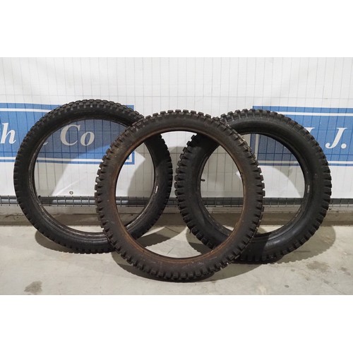 648 - 3 x Trials tyres 400x18 + 275x21 Pirelli  + 1 Trials tyre Dunlop 21”