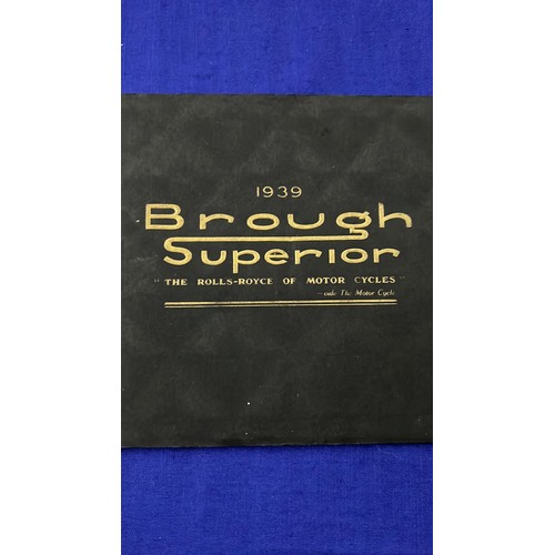 469A - 1939 Brough Superior motorcycle sales brochure. 26x16cm. 26 pages