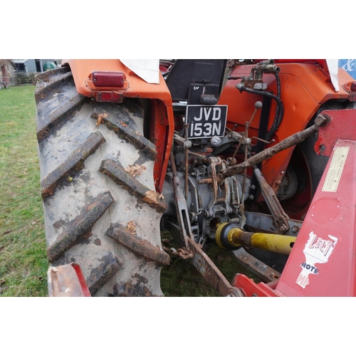 124 - Massey Ferguson 188 tractor. 8 speed gearbox, 6008hrs recorded, PAVT wheels, flexicab. Reg. JVD 153N... 