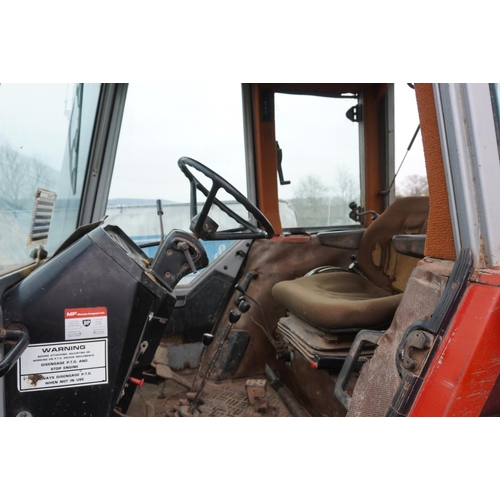 144 - Massey Ferguson 698T 4WD tractor, 5846hrs recorded, 12 speed 3 stick. sn. L109025. Reg. B849 KWV. V5... 