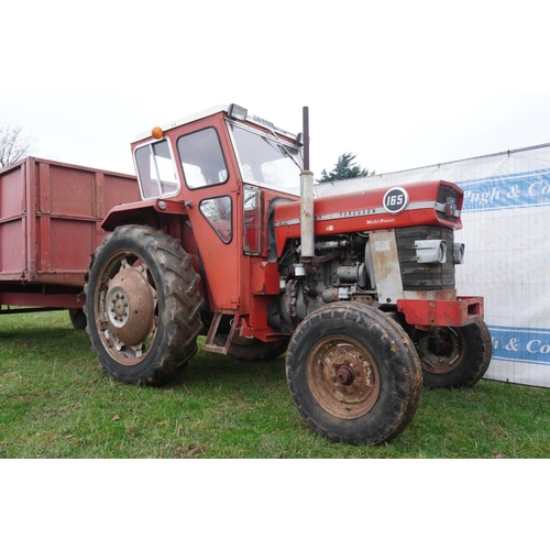 148 - Massey Ferguson 165 tractor. 1970. Duncan cab, Multi-power good, 212 engine. Reg. ODD 748F. V5 c/w o... 