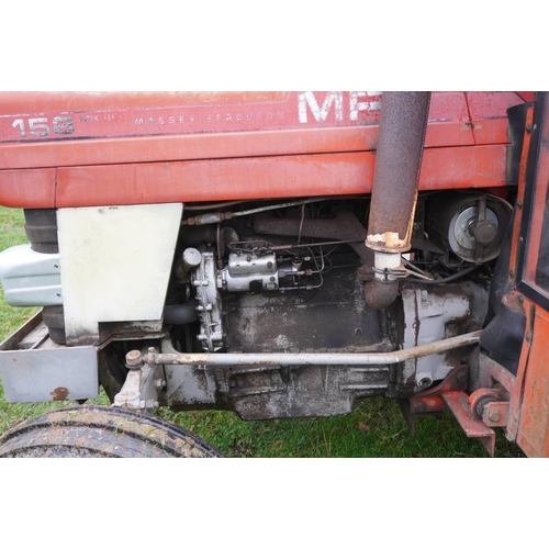 93 - Massey Ferguson 158 tractor. MkIII, PAVT wheels, cab, 3581hrs. SN. A193019. Reg. RUF 545X. V5