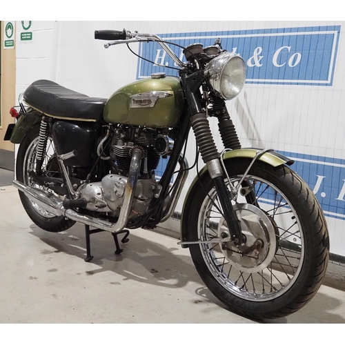 928 - Triumph Tiger 650 motorcycle. 1970. Runs and rides. Tank and mudguards recently resprayed. Being sol... 