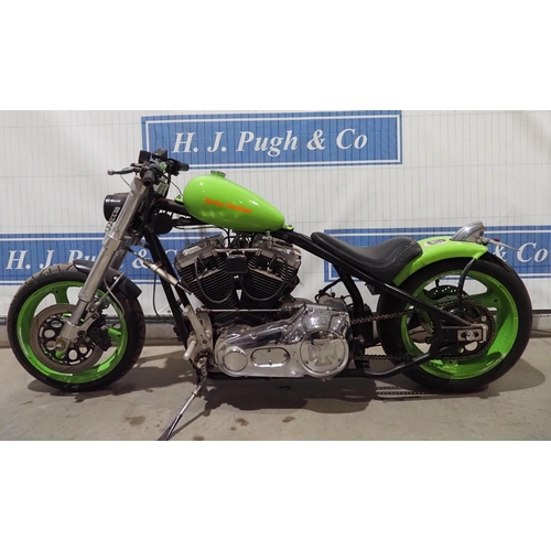 929 - Harley Davidson 1340cc motorcycle with Triumph hardtail frame. Runs and rides. MOT expired 30.11.202... 