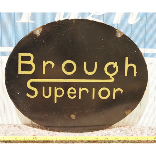 474A - Double sided enamel sign - Brough Superior 14.5x12