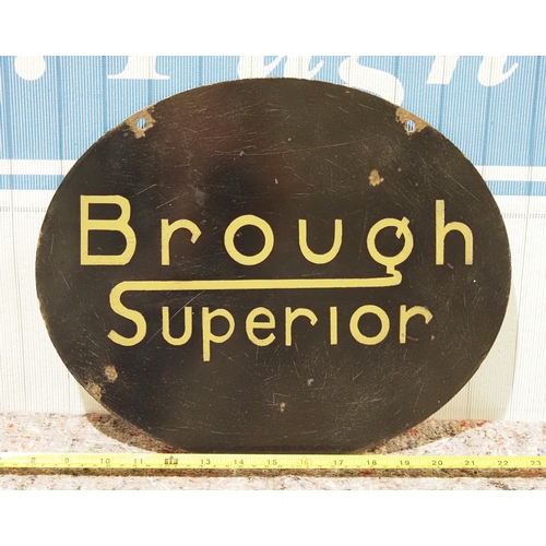 474A - Double sided enamel sign - Brough Superior 14.5x12