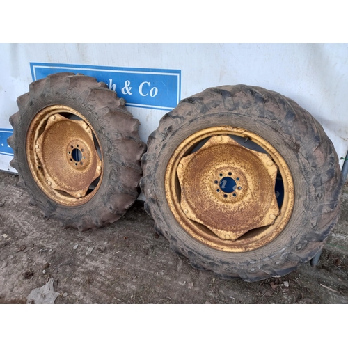 28 - Pair of 12.4-28 wheels and tyres