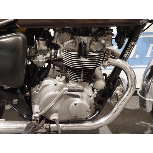 953 - Honda CB500T motorcycle 1975. Runs and rides, from a collection, will need recommissioning. Reg. JWK... 