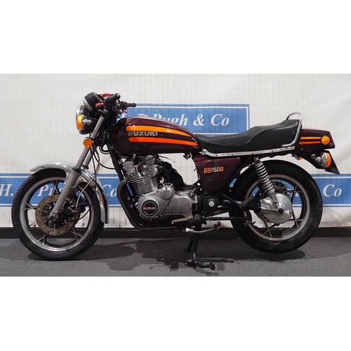 954 - Suzuki GS850 motorcycle. 1980. Was running well before inlet manifold split. Declared CAT C stolen/r... 