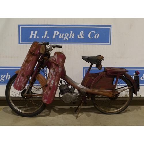 959 - Phillips Gadabout motorcycle. 1956. Good compression and spark. Barn find condition. Frame No. 13136... 