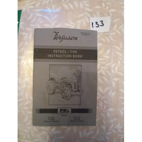 133 - Ferguson TEA tractor. Petrol. sn. 111926. Reg. KPW 983 c/w operators manual