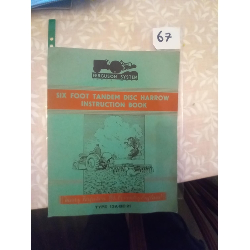 67 - Ferguson tandem semi-trailed discs. 6A-BE-20. SN. 20026 c/w operators manual